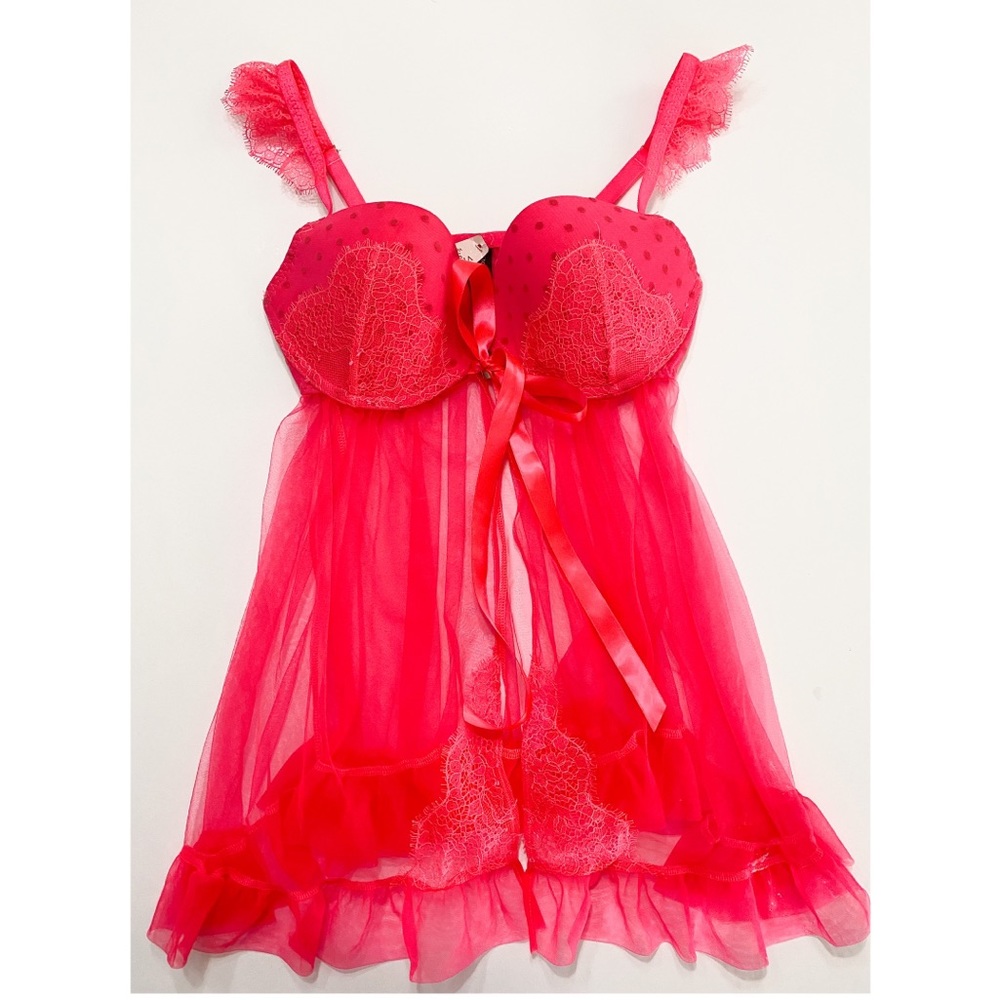 Victoria Secret Hot Pink Chemise 36C